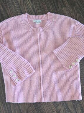 RACHEL ZOE Rosy Pink Cable Knit Sweater SIZE L